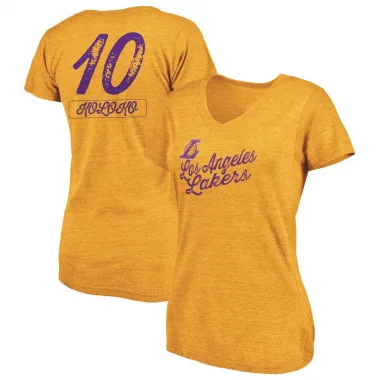 Gold Women's Christian Koloko Los Angeles Lakers Sideline V-Neck T-Shirt