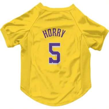 Yellow Los Angeles Lakers Robert Horry   Dog & Cat Pet Jersey